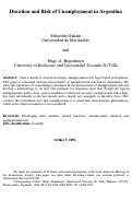 Cover page: Duration and Risk of Unemployment in Argentina