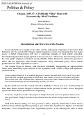Cover page: Oregon, 2015-2017: A politically Blue State With Red Problems
