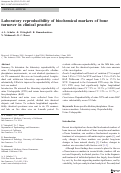 Cover page: Laboratory reproducibility of biochemical markers of bone turnover in clinical practice