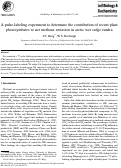 Cover page: A pulse-labeling experiment to determine the contribution of recent plant photosynthates to net methane emission in arctic wet sedge tundra