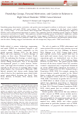 Cover page: Friendship Groups, Personal Motivation, and Gender in Relation to High School Students' STEM Career Interest