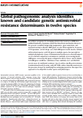 Cover page: Global pathogenomic analysis identifies known and candidate genetic antimicrobial resistance determinants in twelve species.