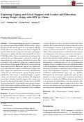 Cover page: Exploring Coping and Social Support with Gender and Education Among People Living with HIV in China