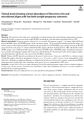 Cover page: Clinical study showing a lower abundance of Neisseria in the oral microbiome aligns with low birth weight pregnancy outcomes