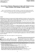 Cover page: Association of Dietary Magnesium Intake with Fatal Coronary Heart Disease and Sudden Cardiac Death