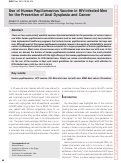 Cover page: Use of human papillomavirus vaccine in HIV-infected men for the prevention of anal dysplasia and cancer.