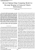 Cover page: Bi-level Optimal Edge Computing Model for On-ramp Merging in Connected Vehicle Environment