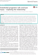 Cover page: Endothelial progenitor cells and burn injury – exploring the relationship