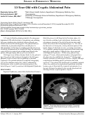 Cover page: 13-Year-Old with Cryptic Abdominal Pain