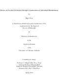 Cover page: Essays on Product Strategies through Consideration of Individual Distributions