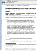 Cover page: Fruit and vegetable intake and risk of CHD: results from prospective cohort studies of Chinese adults in Shanghai