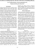 Cover page: The Effects of Training Experience and Sense of Direction on Wayfinding Efficiency