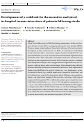 Cover page: Development of a codebook for the narrative analysis of in-hospital trauma interviews of patients following stroke.