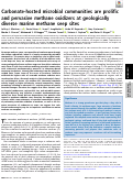 Cover page: Carbonate-hosted microbial communities are prolific and pervasive methane oxidizers at geologically diverse marine methane seep sites