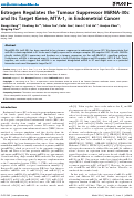 Cover page: Estrogen Regulates the Tumour Suppressor MiRNA-30c and Its Target Gene, MTA-1, in Endometrial Cancer