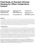 Cover page of Field Study of Thermal Infrared Sensing for Office Temperature Control