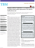 Cover page: Engaging multilevel stakeholders in an implementation trial of evidence-based quality improvement in VA women's health primary care