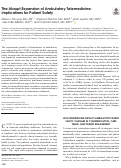 Cover page: The Abrupt Expansion of Ambulatory Telemedicine: Implications for Patient Safety