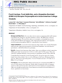 Cover page: Food cravings, food addiction, and a dopamine-resistant (DRD2 A1) receptor polymorphism in Asian American college students.