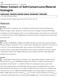 Cover page: Water Content of Soft-Contact-Lens-Material Hydrogels