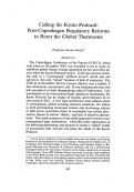 Cover page: Cubing the Kyoto Protocol: Post-Copenhagen Regulatory Reforms to Reset the Global Thermostat