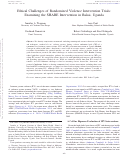 Cover page: Ethical Challenges of Randomized Violence Intervention Trials: Examining the SHARE Intervention in Rakai, Uganda