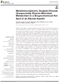 Cover page: Metatranscriptomic Analysis Reveals Unexpectedly Diverse Microbial Metabolism in a Biogeochemical Hot Spot in an Alluvial Aquifer