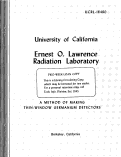 Cover page: A METHOD OF MAKING THIN-WINDOW GERMANIUM DETECTORS