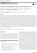 Cover page: Isolation and characterization of human urine extracellular vesicles