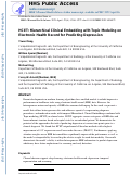 Cover page: HCET: Hierarchical Clinical Embedding With Topic Modeling on Electronic Health Records for Predicting Future Depression