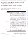 Cover page: Household organophosphorus pesticide use and Parkinson’s disease