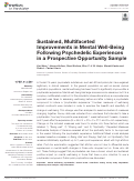 Cover page: Sustained, Multifaceted Improvements in Mental Well-Being Following Psychedelic Experiences in a Prospective Opportunity Sample