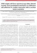 Cover page: AFM single-cell force spectroscopy links altered nuclear and cytoskeletal mechanics to defective cell adhesion in cardiac myocytes with a nuclear lamin mutation