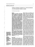 Cover page of Tobacco Industry Response to a Risk Assessment of Environmental Tobacco Smoke