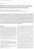 Cover page: Differences between Primary Auditory Cortex and Auditory Belt Related to Encoding and Choice for AM Sounds