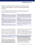 Cover page: Prevalence of Hypertension, Awareness, Treatment, and Control in the Hispanic Community Health Study/Study of Latinos