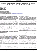 Cover page: Utility of Supraclavicular Brachial Plexus Block for Anterior Shoulder Dislocation: Could It Be Useful?