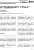 Cover page: Measurement of double-differential cross sections for top quark pair production in pp collisions at s=8TeV and impact on parton distribution functions