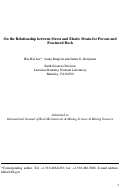 Cover page: On the Relationship between Stress and Elastic Strain for Porous and Fractured Rock