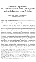 Cover page: Routine Exceptionality: The Plenary Power Doctrine, Immigrants, and the Indigenous Under U.S. Law