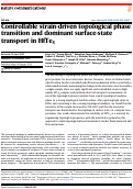 Cover page: Controllable strain-driven topological phase transition and dominant surface-state transport in HfTe5