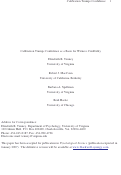 Cover page: Calibration Trumps Confidence as a Basis for Witness Credibility