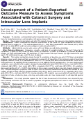 Cover page: Development of a Patient-Reported Outcome Measure to Assess Symptoms Associated with Cataract Surgery and Intraocular Lens Implants