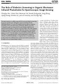 Cover page: The Role of Dielectric Screening in Organic Shortwave Infrared Photodiodes for Spectroscopic Image Sensing