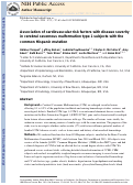 Cover page: Association of cardiovascular risk factors with disease severity in cerebral cavernous malformation type 1 subjects with the common Hispanic mutation.