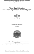 Cover page: Primal-Dual Estimation of a Linear Expenditure Demand System