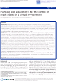 Cover page: Planning and adjustments for the control of reach extent in a virtual environment