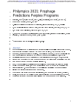 Cover page: Philympics 2021: Prophage Predictions Perplex Programs