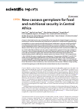 Cover page: New cassava germplasm for food and nutritional security in Central Africa