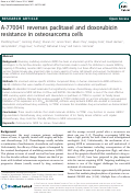 Cover page: A-770041 reverses paclitaxel and doxorubicin resistance in osteosarcoma cells